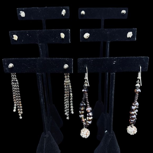 Lot Of 6 Silver Tone Pierced Earrings (4578) - Picture 2 of 8